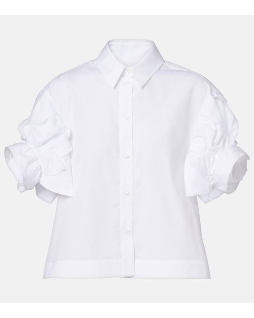 Simone Rocha White Puff-Sleeve Cotton Shirt