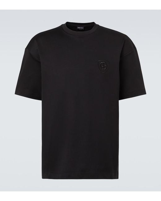 Giorgio Armani Black Cotton Jersey T-Shirt for men