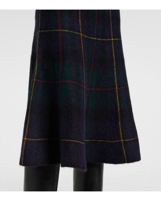 Polo Ralph Lauren Blue Plaid Midi Skirt