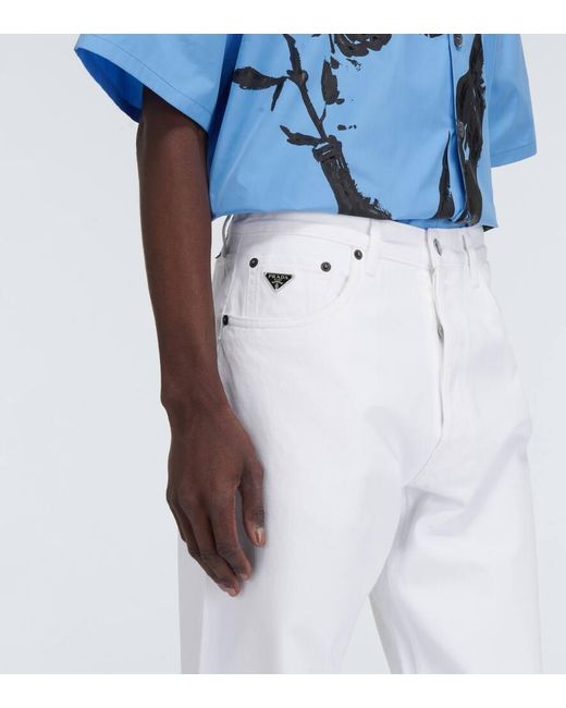 Prada White Mid-Rise Straight Jeans for men