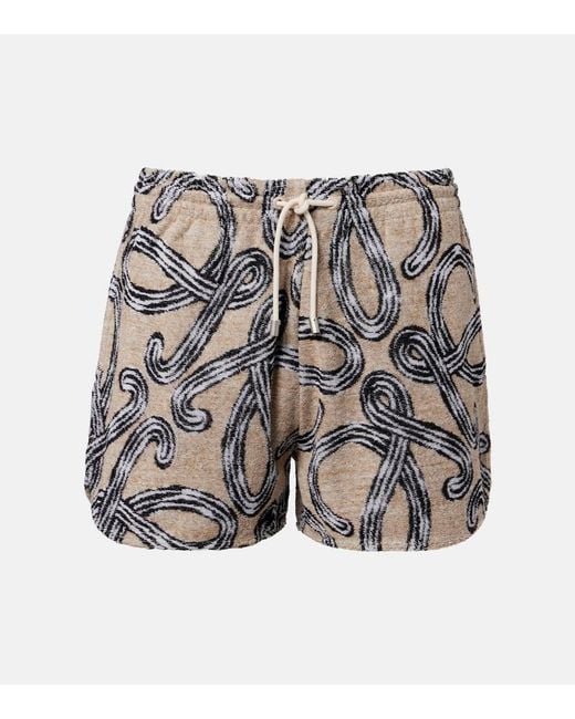 Loewe Gray Paula's Ibiza Anagram Cotton-Blend Shorts