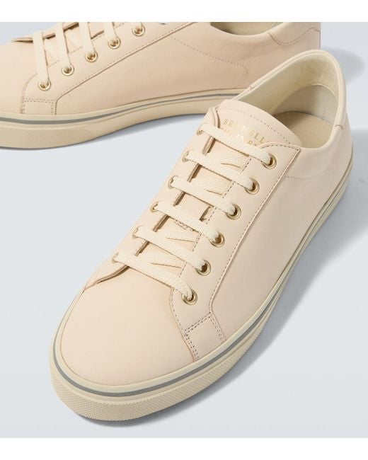 Brunello Cucinelli White Leather Sneakers for men