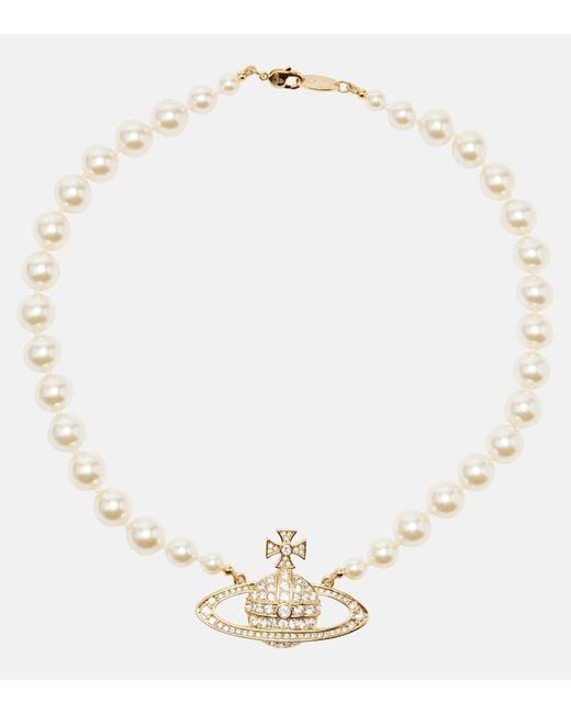 Vivienne Westwood Metallic Choker Bas Relief Orb Mit Zierperlen
