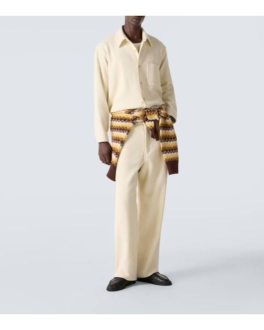 Auralee Natural Wool Tweed Overshirt for men