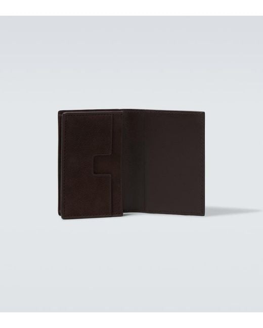 Tom Ford Brown Leather Card Case for men