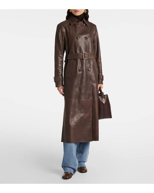Trench-Coat Tate En Daim Nour Hammour en coloris Brown