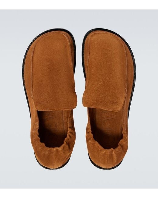 Loewe Brown Flex Suede Loafers for men