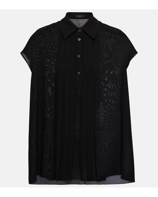 Joseph Black Antin Pleated Blouse