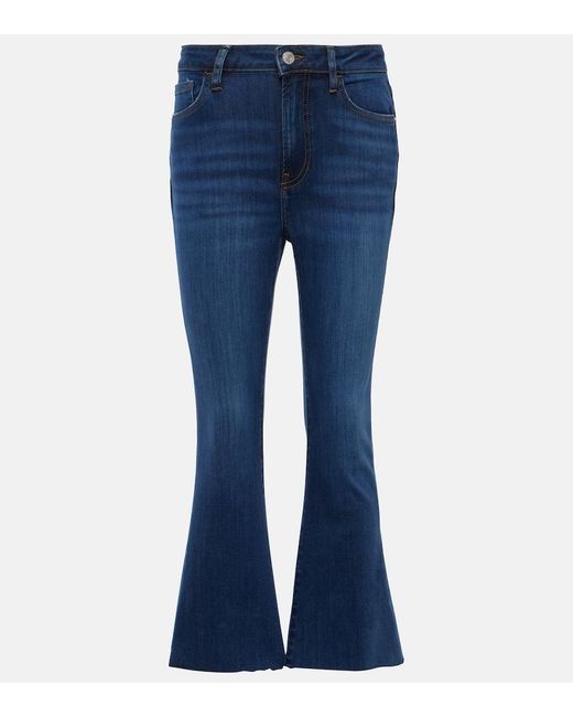 FRAME Blue Le Crop Mini Boot Mid-Rise Bootcut Jeans