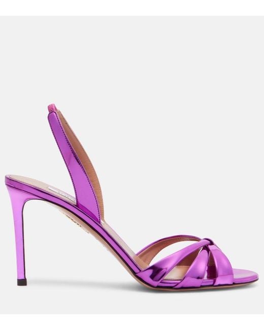 Aquazzura Pink Tati 85 Slingback Sandals