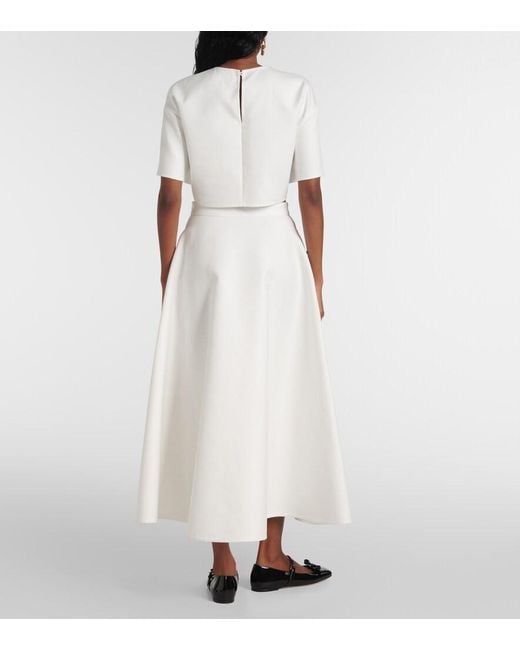 Valentino White Vgold Cotton Gabardine Crop Top