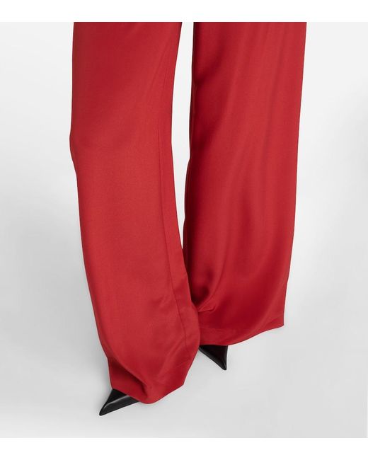 Joseph Red Rihani Silk Wide-Leg Pants