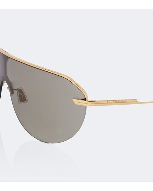 Bottega Veneta Gray Ribbon Aviator Sunglasses
