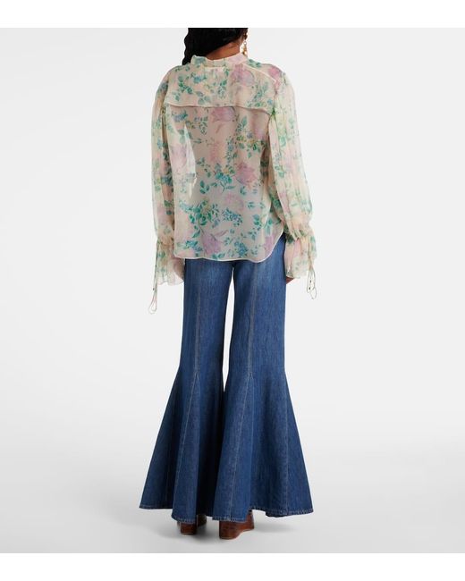 Top De Seda Transparente Chloé de color Multicolor