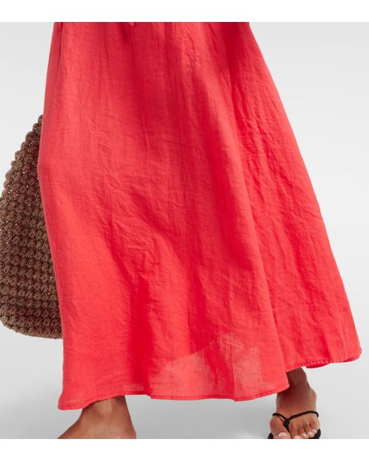 Velvet Red Bailey Linen Maxi Skirt