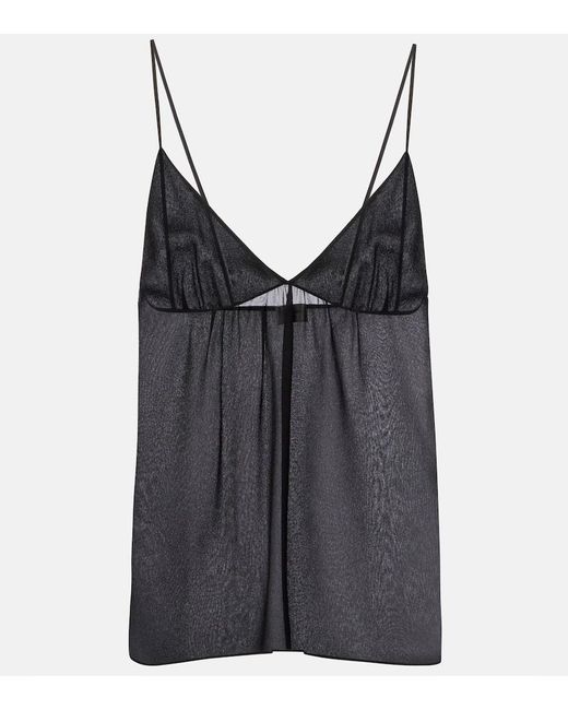 Saint Laurent Gray Top Aus Seidengeorgette