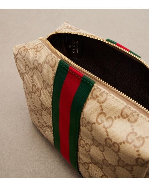 Gucci Brown Essence Classic Gg Canvas Makeup Bag