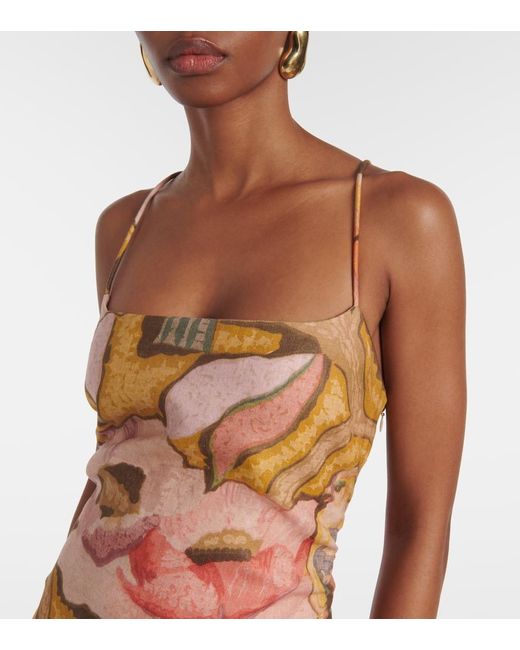 Vestido Largo Talulah De Lino Floral Sir de color Metallic