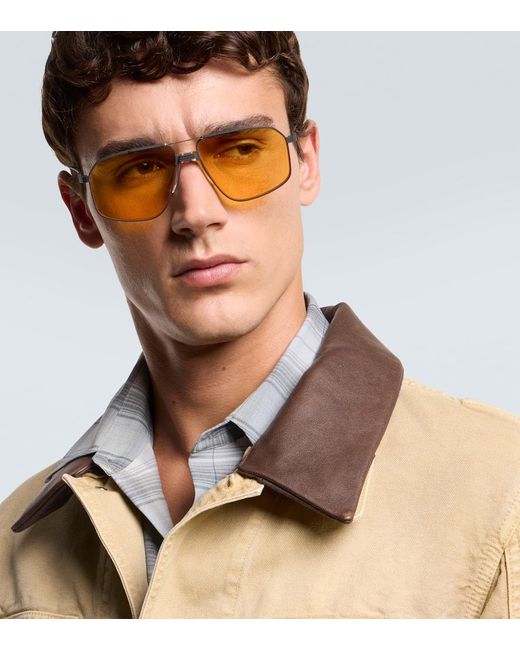 Gafas De Sol De Aviador Con Logo Jacques Marie Mage de hombre de color Metallic