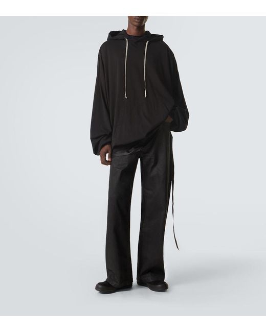 Rick Owens Black Drkshdw Hun Cotton Jersey Hoodie for men