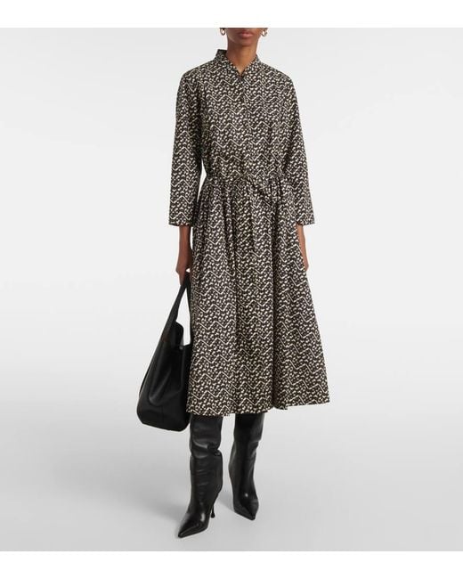 Tory Burch Gray Printed Shirt Dress