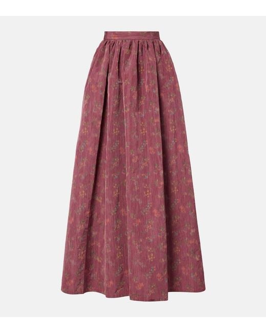 Markarian Red Morgaine Floral Maxi Skirt