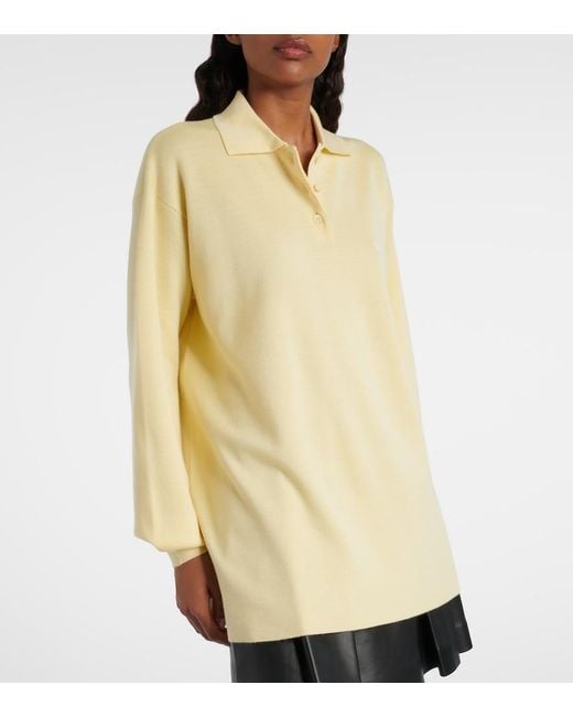 Loewe Natural Double L Cashmere And Silk-Blend Polo Sweater