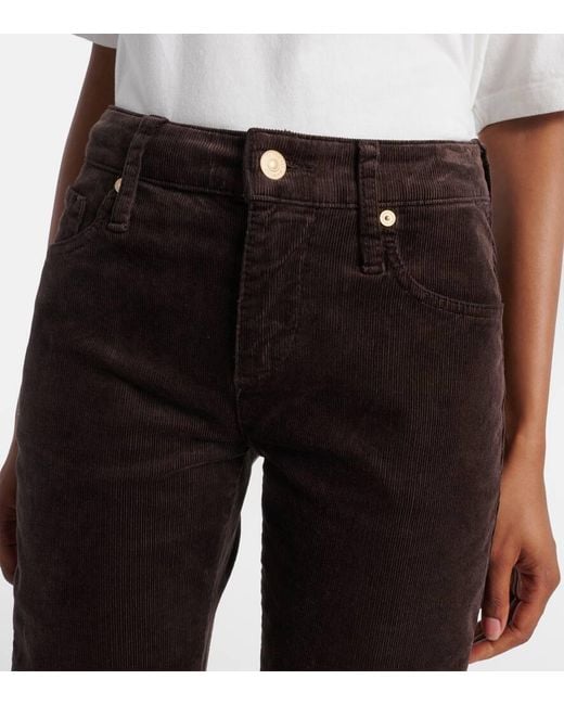 7 For All Mankind Black Calie Straight Mid-Rise Flared Jeans
