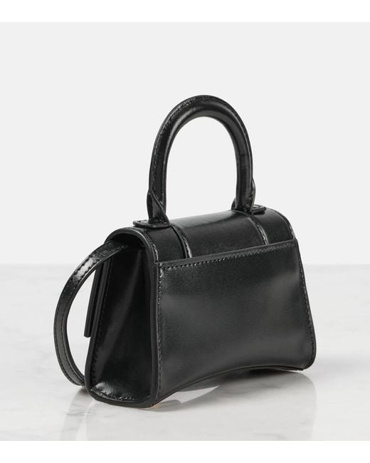 Balenciaga Black Schultertasche Hourglass Mini Aus Leder