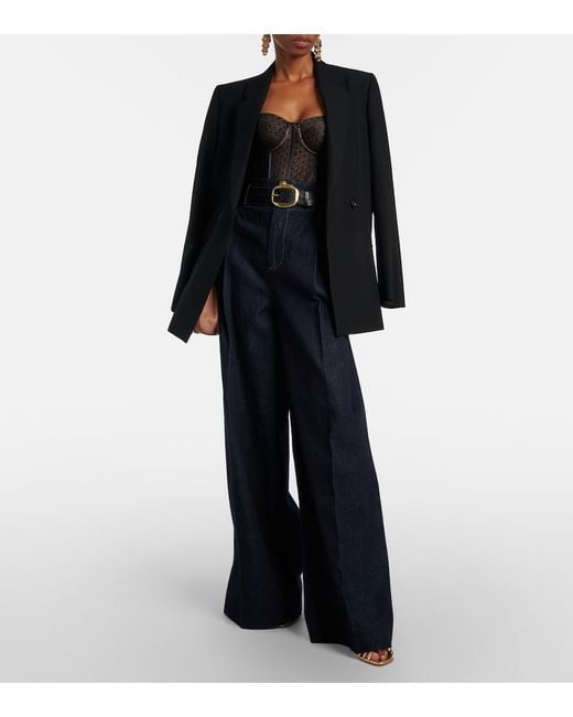Zimmermann Brown Dot Mesh Bodysuit