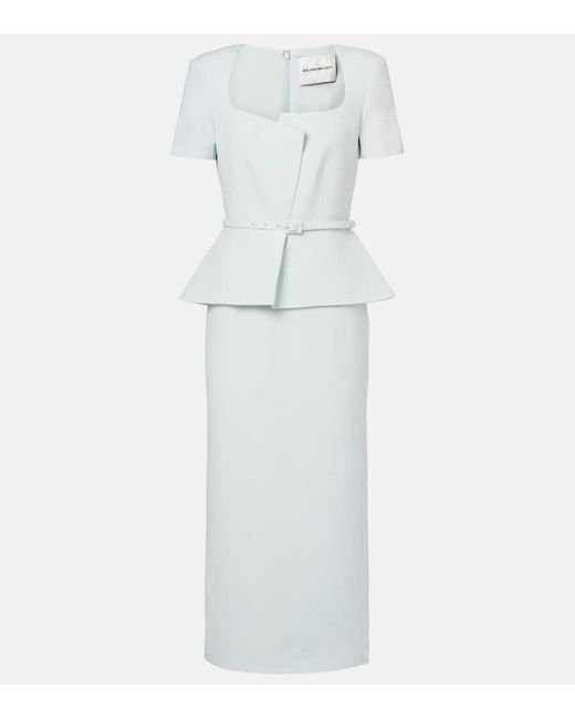 Robe Midi En Laine Et Soie Roland Mouret en coloris White