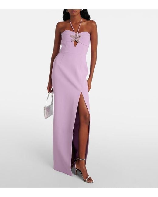 Rebecca Vallance Purple Chantara Embellished Gown