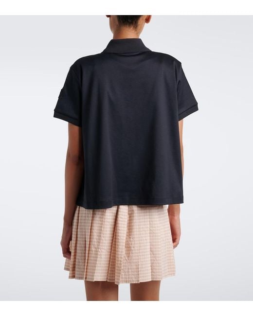 Moncler Black Cotton Jersey Polo Shirt