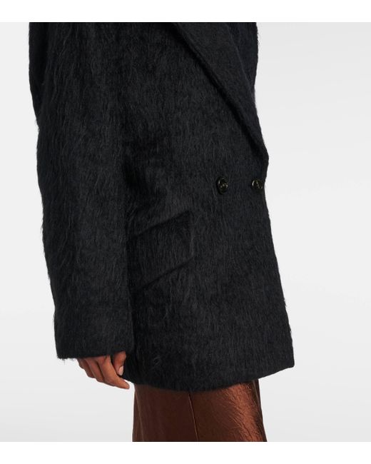 Acne Black Opeala Wool And Mohair-Blend Coat