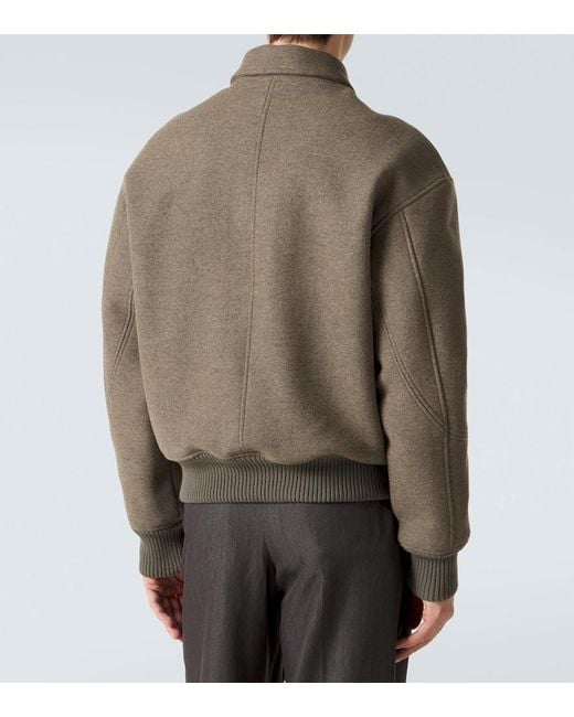 Jacquemus Green Virgin Wool Blouson Jacket for men