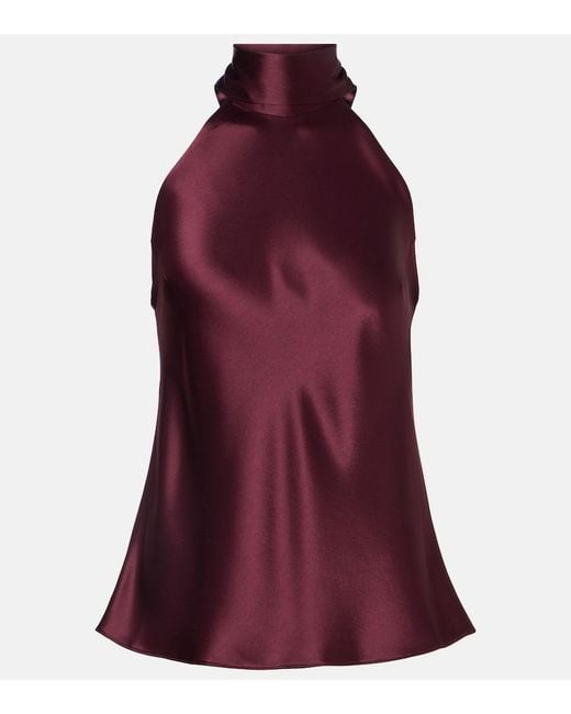Galvan Purple Sienna Satin Top