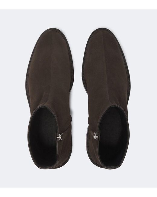 The Row Brown Moto Suede Ankle Boots for men