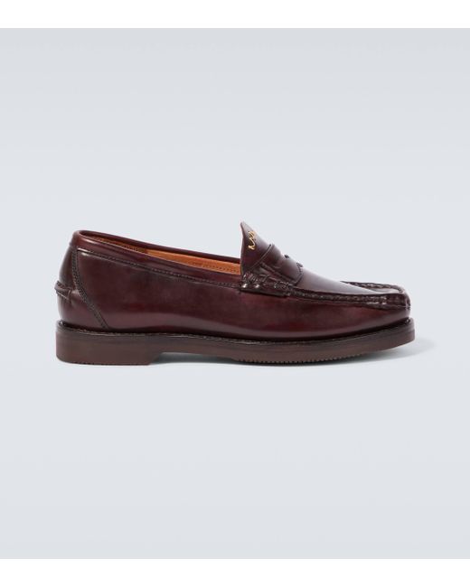 Visvim Brown Fabro-folk Leather Loafers for men