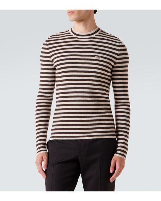 Prada Pullover Aus Schurwolle in Natural für Herren