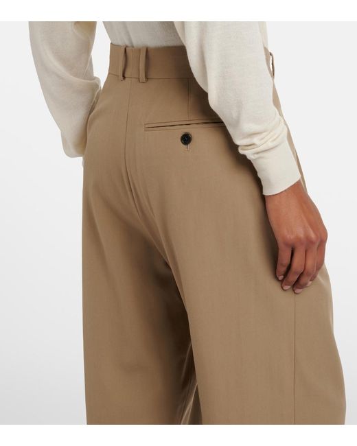 The Row Natural Gianni Wool Straight Pants