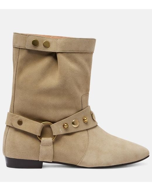 Isabel Marant Natural Stania Suede Ankle Boots