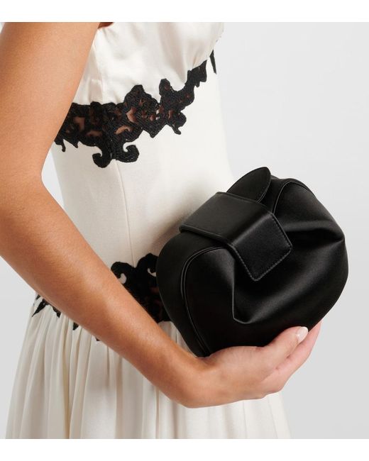 Gabriela Hearst Black Soft Demi Satin Clutch