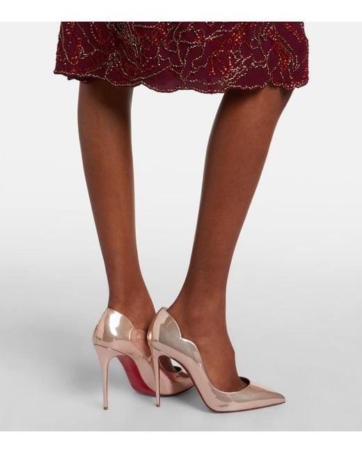 Christian Louboutin Natural Hot Chick Patent Leather Pumps