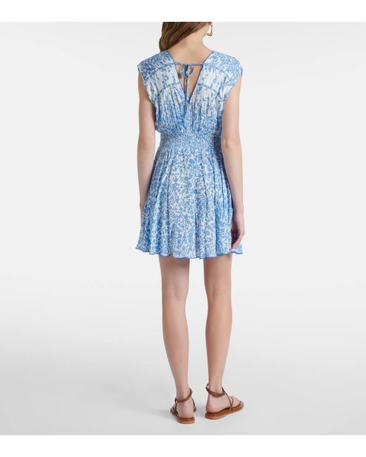 Abito Corto Ciao Con Stampa Floreale di Poupette in Blue