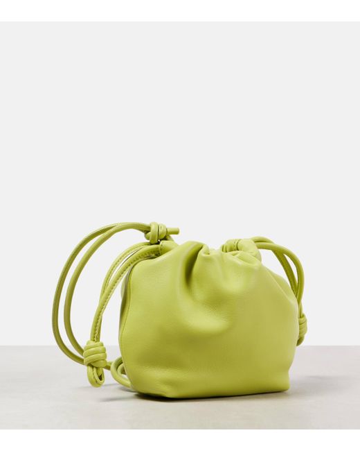 Loewe Yellow Paula's Ibiza Flamenco Mini Leather Bucket Bag