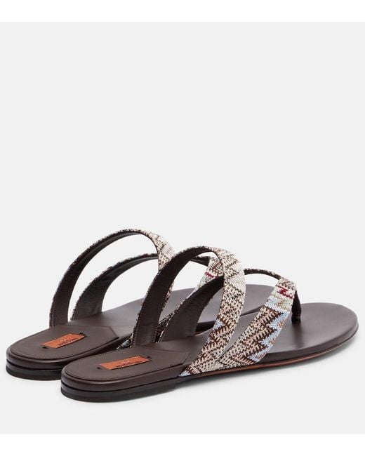 Missoni Brown Luise Zigzag Thong Sandals