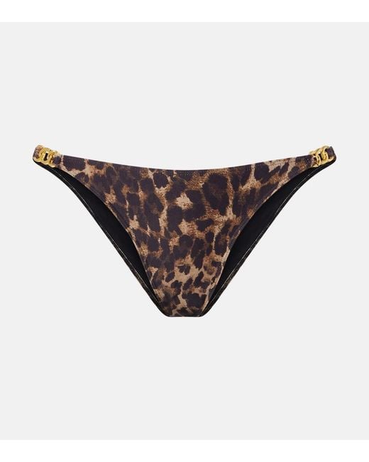 Nili Lotan Brown Leopard-Print Bikini Bottoms