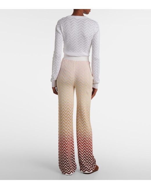Missoni Pink Zigzag Cotton-Blend Flared Pants