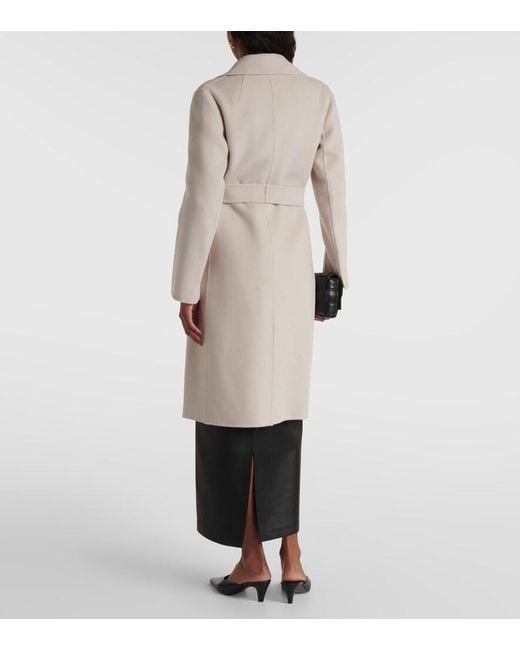Max Mara Natural Pauline Virgin Wool Wrap Coat