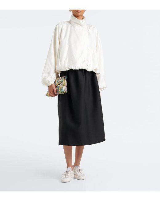 Jimmy Choo White Sunny Suede-Trimmed Embellished Sneakers